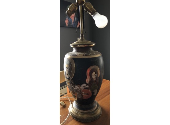 Beautiful Vintage Japanese Satsuma Lamp