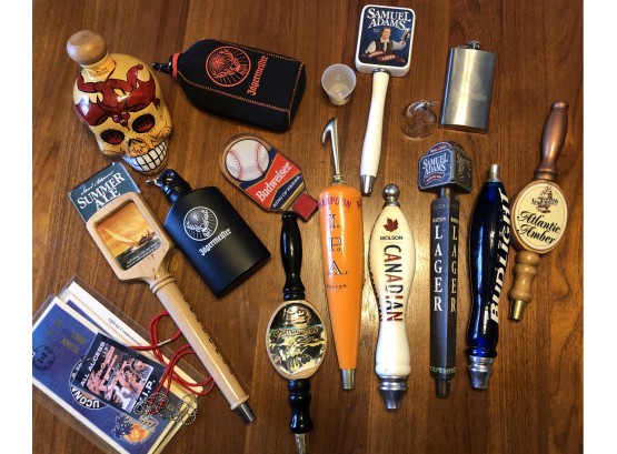 Bar Lot Collection Of Beer Tap Handles, And Bar Accessories Man Cave Breweriana Collectibles