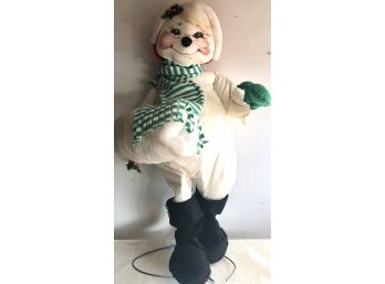 Vintage Annalee Dolls Snowman With Stand 28” 1983
