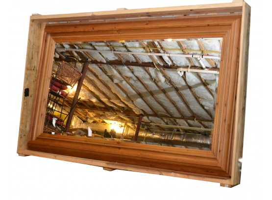 Huge Custom Made Wood Framed Statement Mirror 55' X 91'