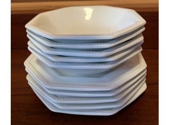 Set Of Five Ironstone Desert Bowls And Bread Plates