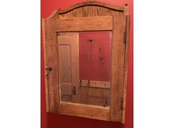 Antique One Door Mirrored Front Wall Cabinet