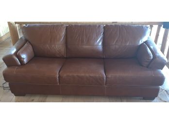 Large Brown Leather Sleeper Sofa