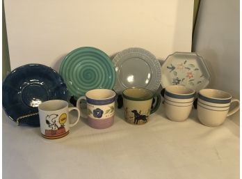 Assorted Mug (includes Vintage Snoopy) Ormsby Black Lab & Plates Lot (1-McCoy