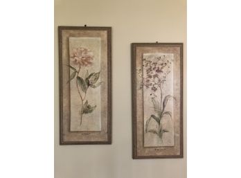 Set Of 2 Blum Wood Panels Iris & Peony Originally $100 Each