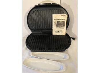 Large Lean Mean Fat Grilling Machine George Foreman Model GR 35 With Booklet