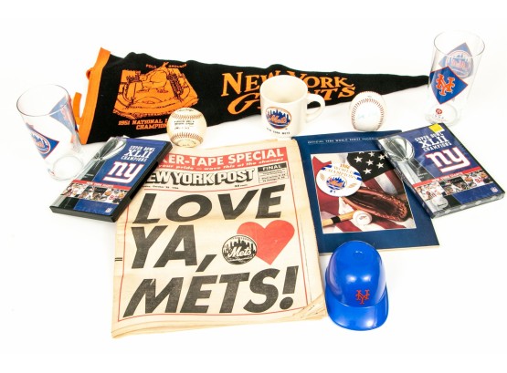 Fantastic Lot Of Vintage NY Mets Glasses/memorabilia And Giants Memorabilia