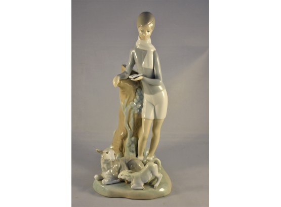 Lladro 'Boy With Lambs' Figurine No 4509