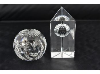 Pair Of Waterford Crystal Time Square Collection Pieces
