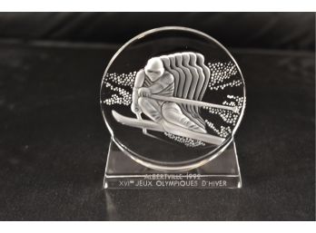 Lalique Crystal Albertville 1992 Olympic 'Downhill' 0987/4000 Paperweight Lot 3