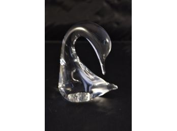Vintage Crystal Swan Signed Daum France