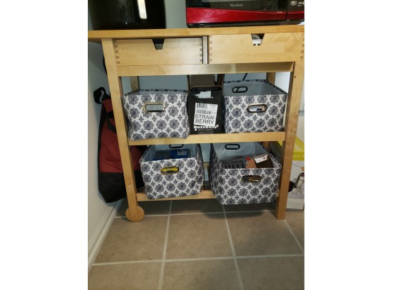 Microwave Cart With Two Drawers