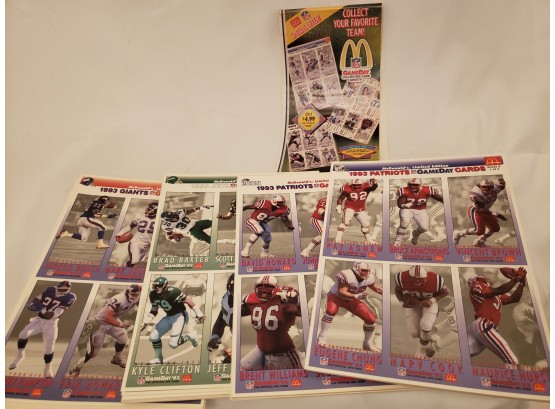 Large Lot Of Collectible McDonalds Uncut Football Cards