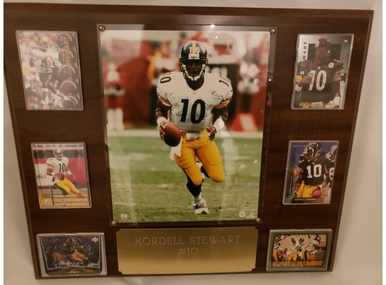 Pittsburgh Steelers Kordell Stewart Plaque With Cards