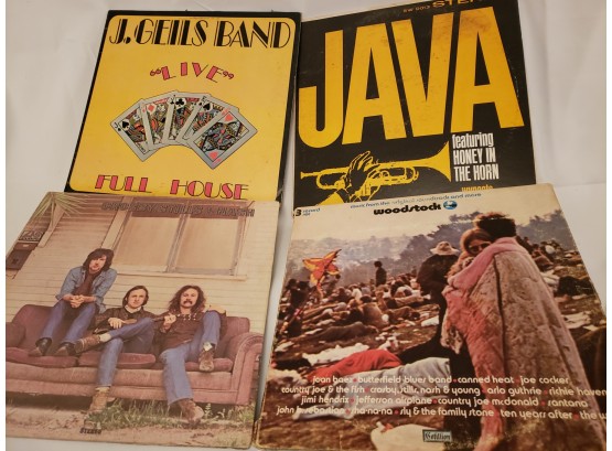 4 Rock Records Including 3 Disc Woodstock