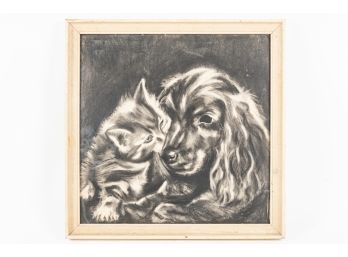 Charcoal Portrait Of Young Animals