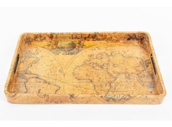 Antique World Map Desk Tray