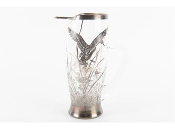Silver-Plated Glass Pitcher