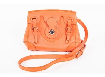 Vibrant Orange Ralph Lauren Leather Bag