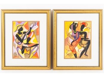 G. Palache Abstract Figural Watercolors