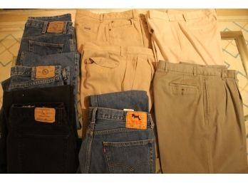 Group Of Mostly Eddie Bauer Jeans And Dress Pants Men's Size 36x30