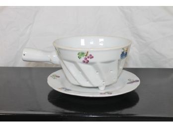 Ceramic 7' Berry Strainer And 8.5' Serving Dish By BIA
