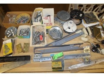 Miscellaneous Lot Of Hardware With Draw Glides, Electrical Etc.