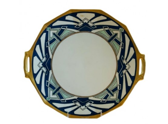 Limoges Art Deco Handled Serving Platter