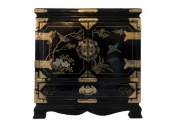 Asian Jewelry Box With Velvet Lined Drawers