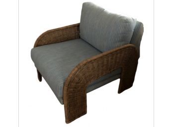 Midcentury Rattan Upholstered Chair