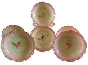 Set Of Pink Floral Sorbet Bowls