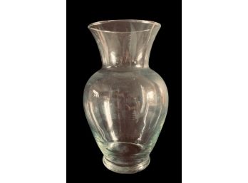 Tall, Fluted Heavy Glass Vase