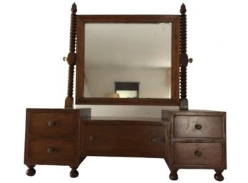 19th Century Gentleman's Mahogany Tilt-top Shaving Mirror
