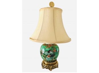Chinoiserie Lamp With Mother Of Pearl Finial