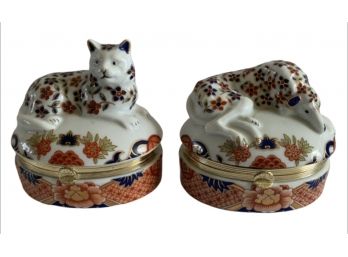 Numbered And Handpainted Dog And Cat Trinket Boxes