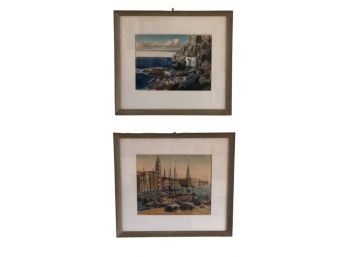 Pair Of Bela Sziklay  Signed Prints