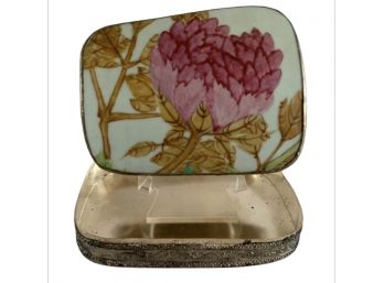 18th / 19th Century Porcelain Brass W/ Silver Wash Box