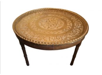 Round Brass Top Cocktail Table
