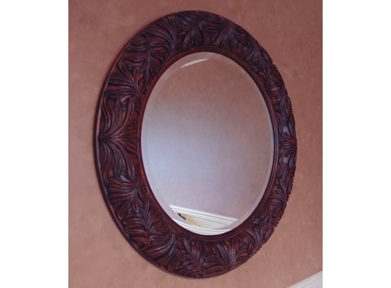 Ethan Allen Carved Circular Mirror