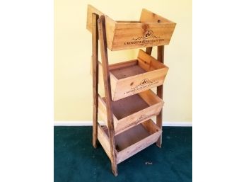 Rustic Wine Box Shelf Unit