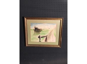 Original Watercolor Signed And Dated Lower Right Maureen 71 Beautiful Frame On The Glass And Matted