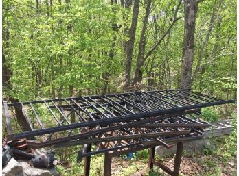 Vintage Old Solid Steel Wrought Iron Railing Approximately 50 Feet
