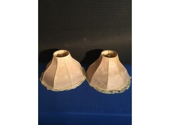 A Pair Of Vintage Silk With Tassels Also Embroidered Lamp Shades In Great Shape Vintage