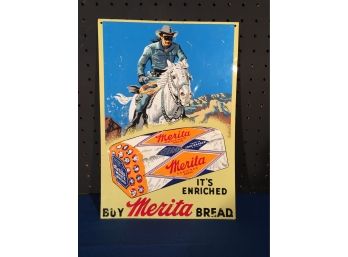 Metal Sign Advertising Bread With Roy Rogers Nice Vintage Piece