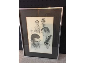 Nice Collectors Piece Of Vintage Portraits Of Clark Gable Signed And Dated Lower Left