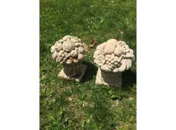 Two Concrete Lawn Ornaments 60  Years Old Or Older In Great Shape