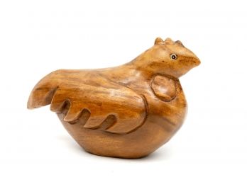 Hand Made Carved Wooden Hen