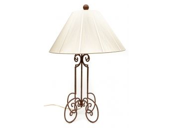 Decorative Scroll Metal Lamp With String Shade