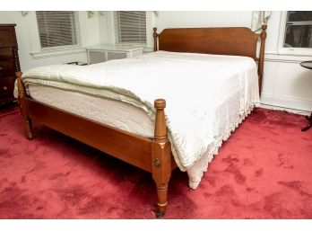 Vintage Four Poster Queen Size Wood Bed Frame + Stearns And Foster Mattress And Boxspring (Optional)