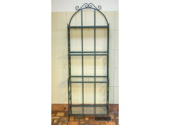 Green Metal Bakers Rack With Four Shelves